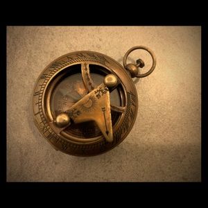 Nautical Brass Push Button Sundial Compass